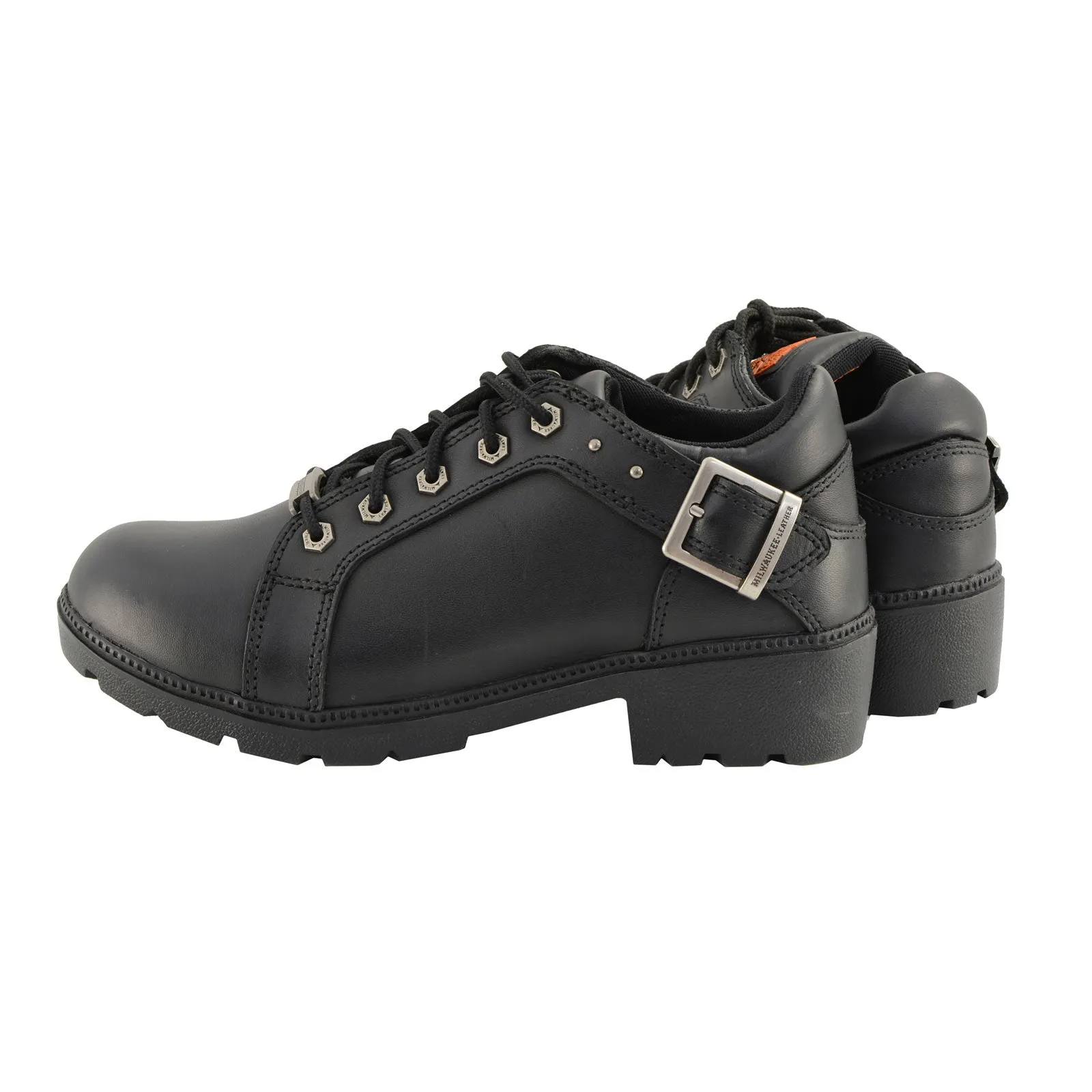 Milwaukee Leather MBL9311 Women's Black Leather Lace-Up Motorcycle