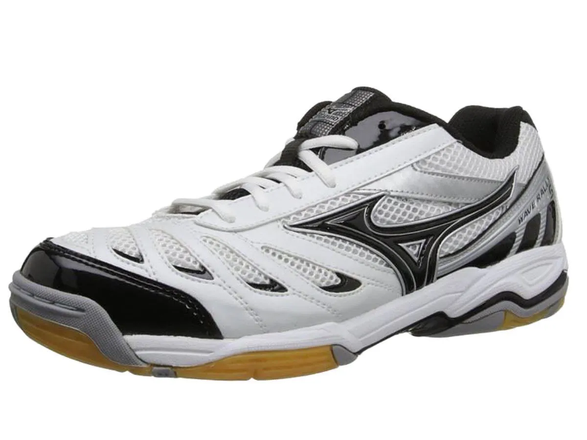 Mizuno Wave Rally 5 Women's White Silver & Black Lace Up Volleyball Shoes