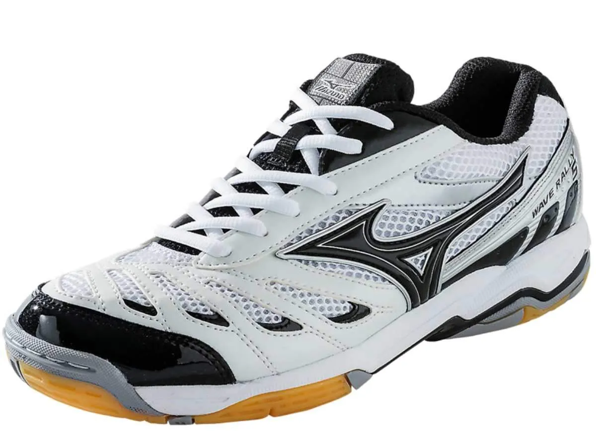 Mizuno Wave Rally 5 Women's White Silver & Black Lace Up Volleyball Shoes