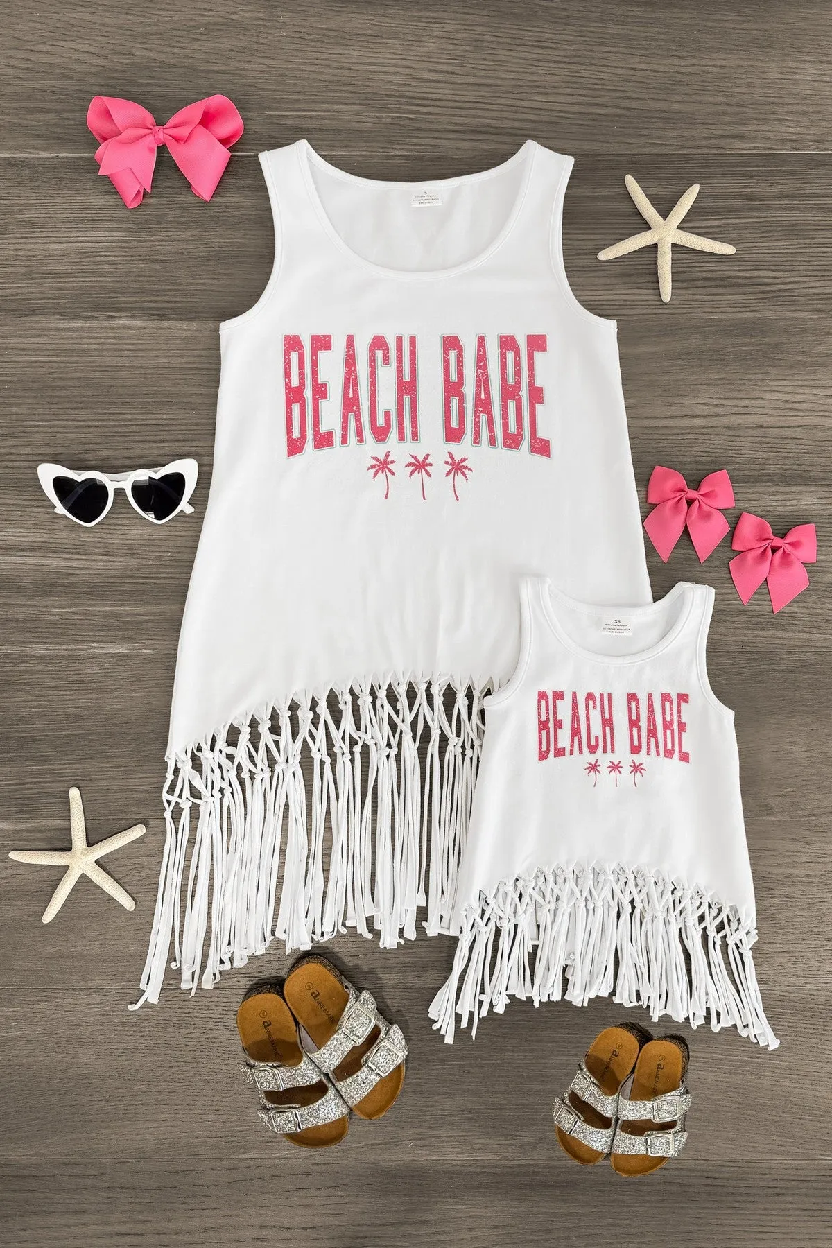 Mom & Me - "Beach Babe" Fringe Tank Top