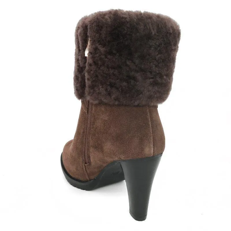 MUBO UGG BOOTS High Heel Insole TPR Sole Brown