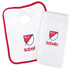 Personalized MLS Crest Bib and Burp Cloth Set