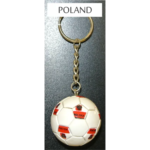 Poland Soccer Ball Metal Key Chain