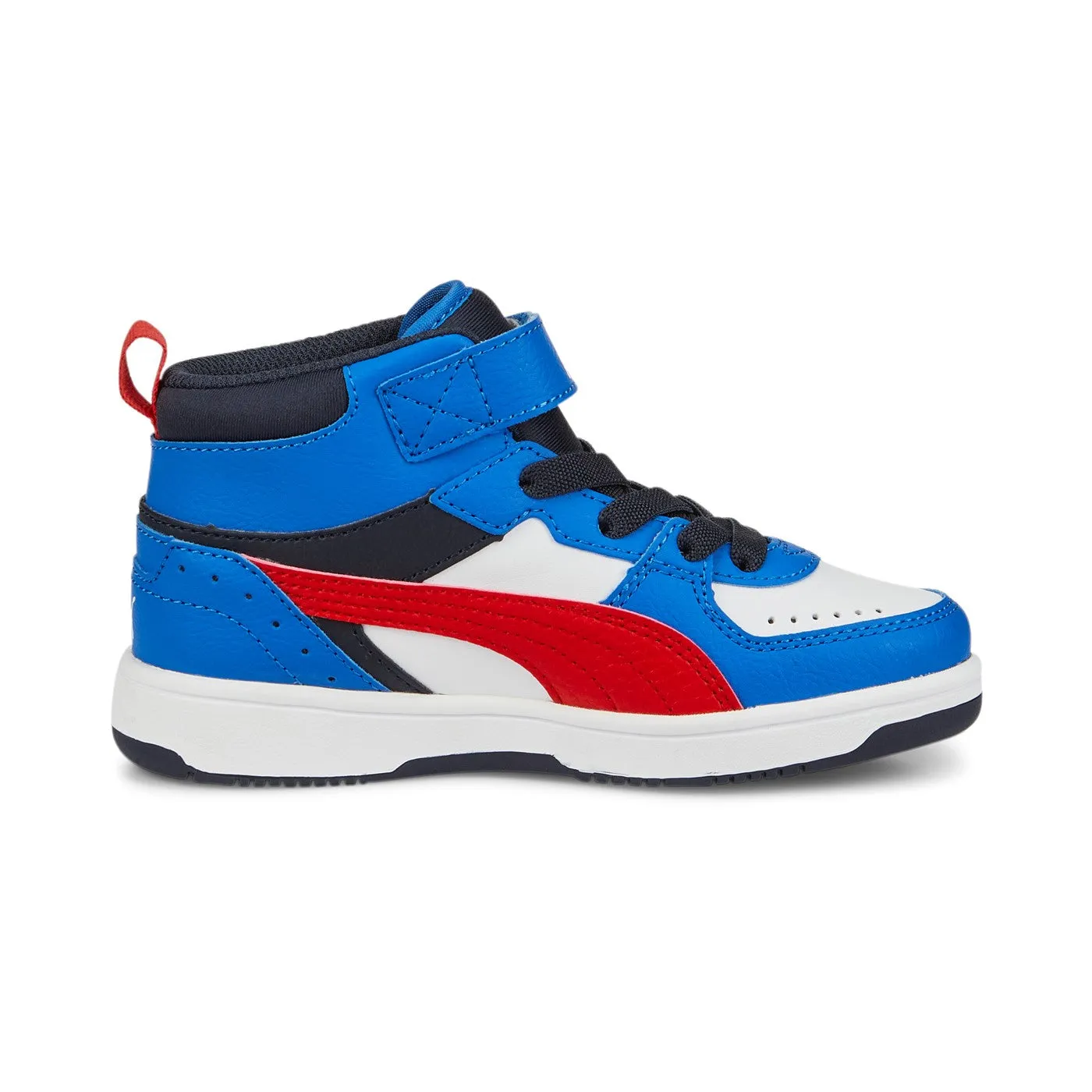 Puma sneakers alta da bambino Rebound JOY 388448 04 bianco rosso blu