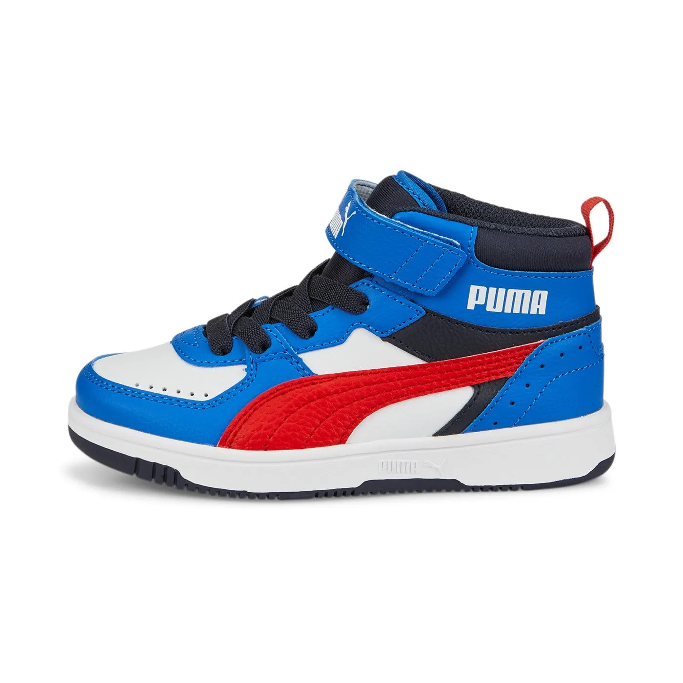 Puma sneakers alta da bambino Rebound JOY 388448 04 bianco rosso blu