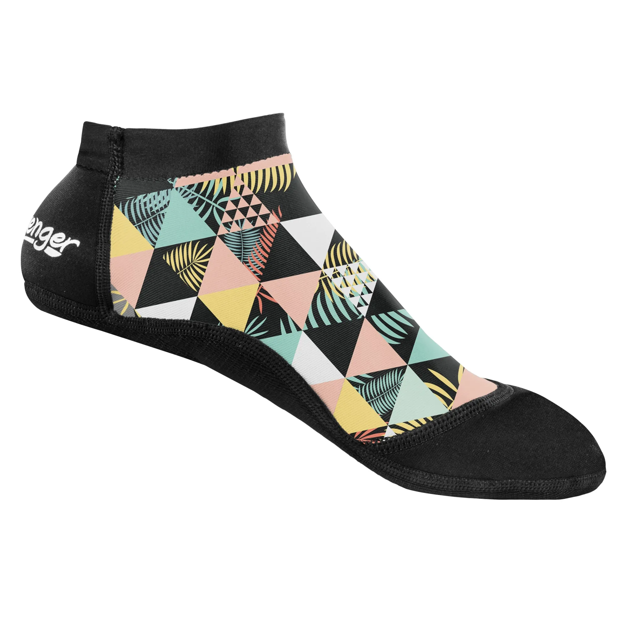 SeaSnug Ankle Beach Socks - Geometric Palm