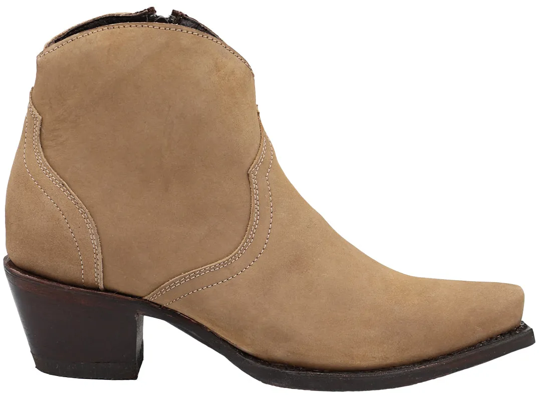 Silverton Lilly All Leather Snip Toe Boots (Beige)