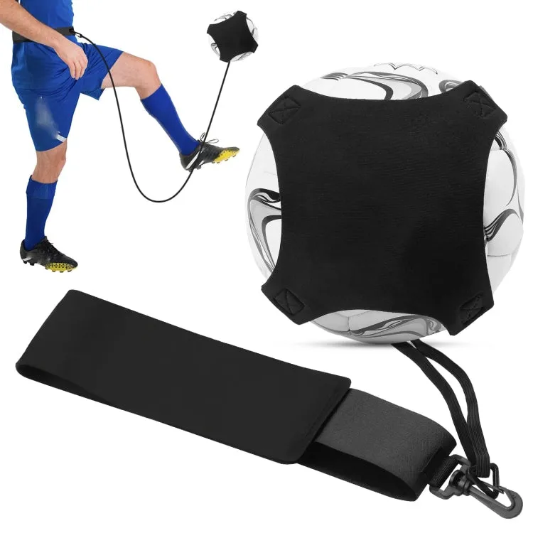 Soccer Kick Trainer Solo Football Training Aid with Adjustable Belt Training Juggle Band(Black)