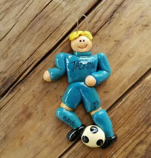 Soccer Player Male Christmas Ornament