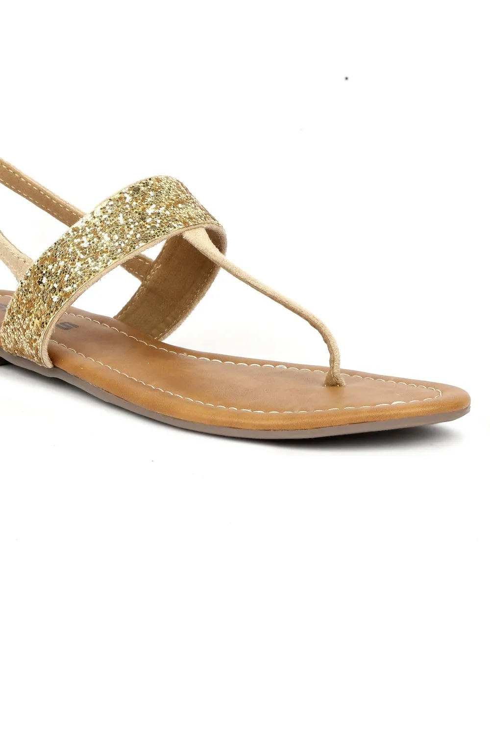 SOLES Radiant Gold Flat Sandals