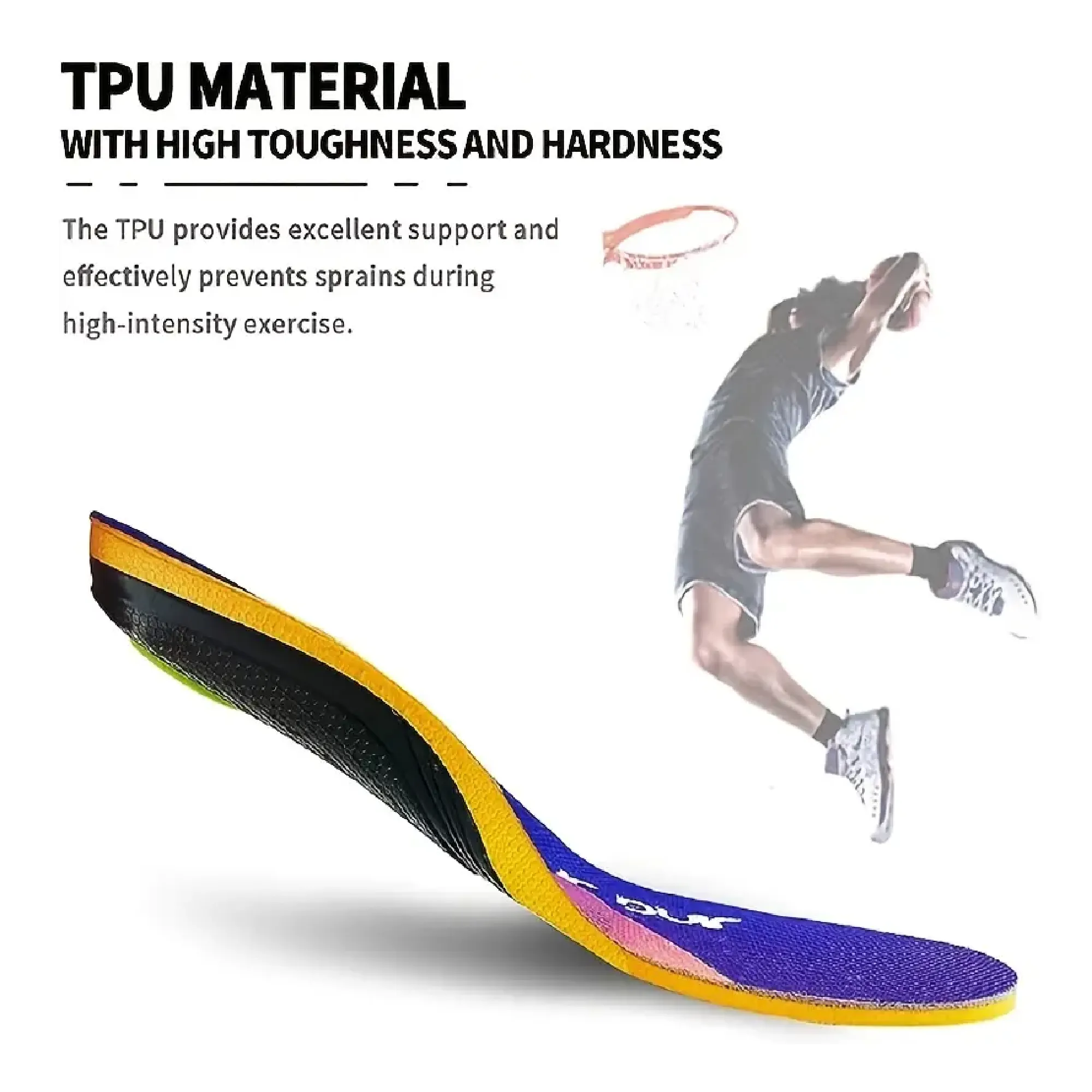 Sports Insoles, Shock Absorption Firm Insoles, Arch Supports Shoe Pads, For Various Strenuous Exercise Such As Running, Basketball And Hiking