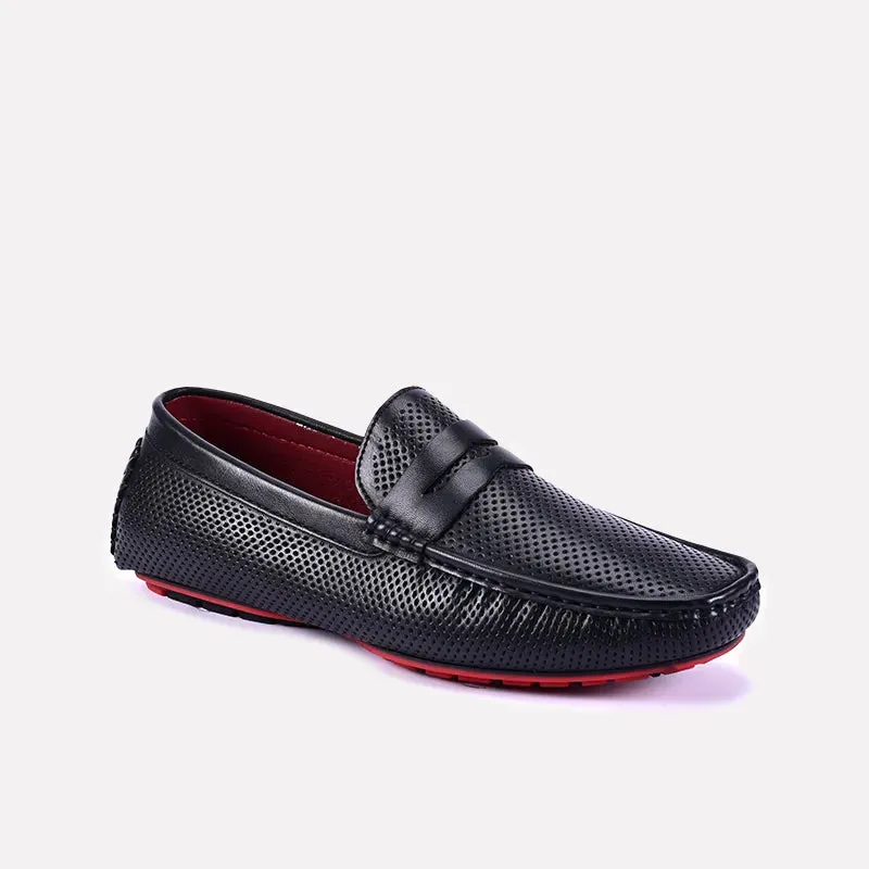 Stanley Black Perforated Penny Loafers 0130831