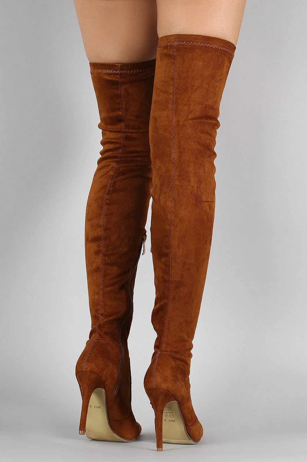 Suede Pointy Toe Stiletto Over-The-Knee Boots