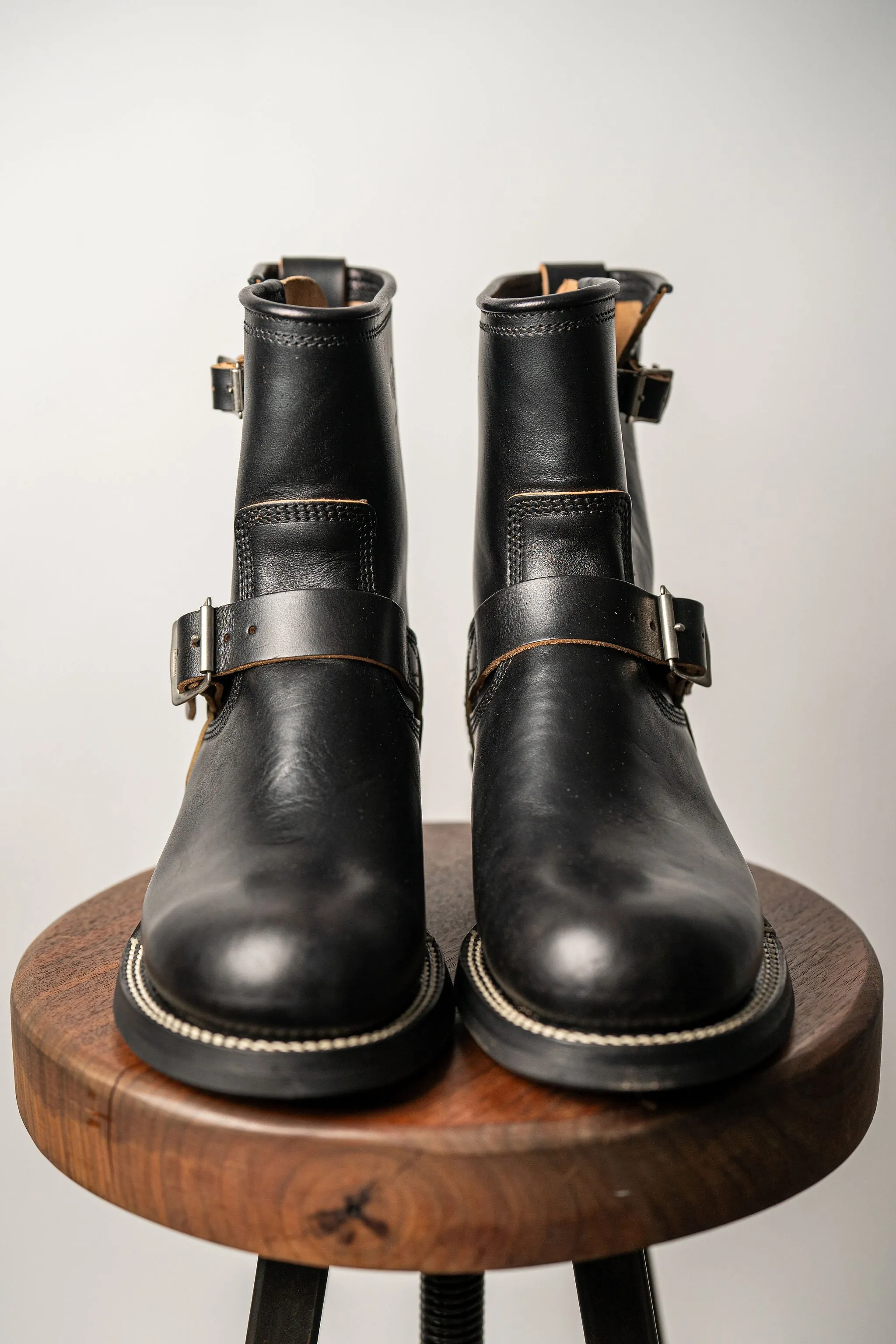 The Flat Head FN-FB-001 Horsehide Engineer Boots - Black