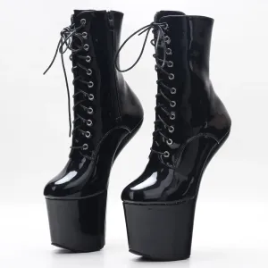 Trendy Black Heel Less Platform Ankle Boots