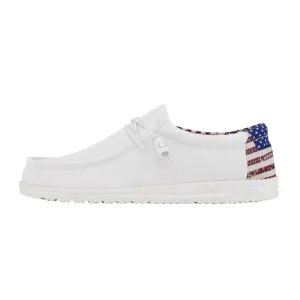 USA FLAG PRINTED CANVAS  DRAWSTRING COUPLE SLIP-ON LOAFERS SHOES