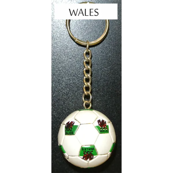 Wales Soccer Ball Metal Key Chain