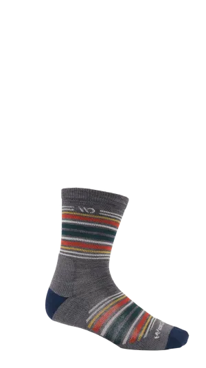 Wide Open Multi Stripe Midweight Micro Crew Sock Men's