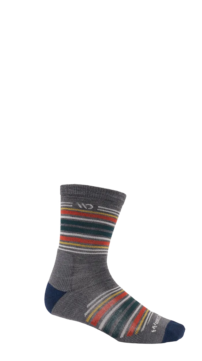 Wide Open Multi Stripe Midweight Micro Crew Sock Men's