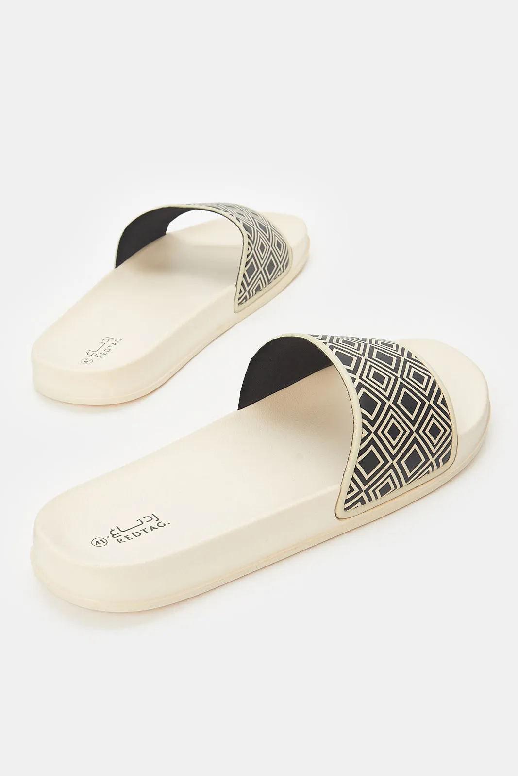 Women Beige Monochrome Slide