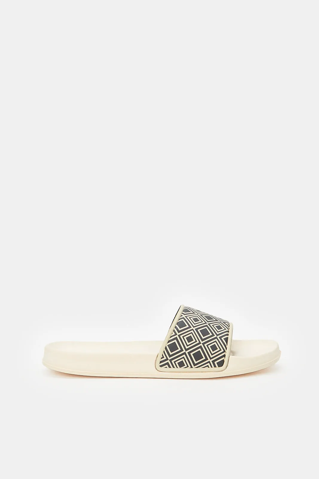 Women Beige Monochrome Slide