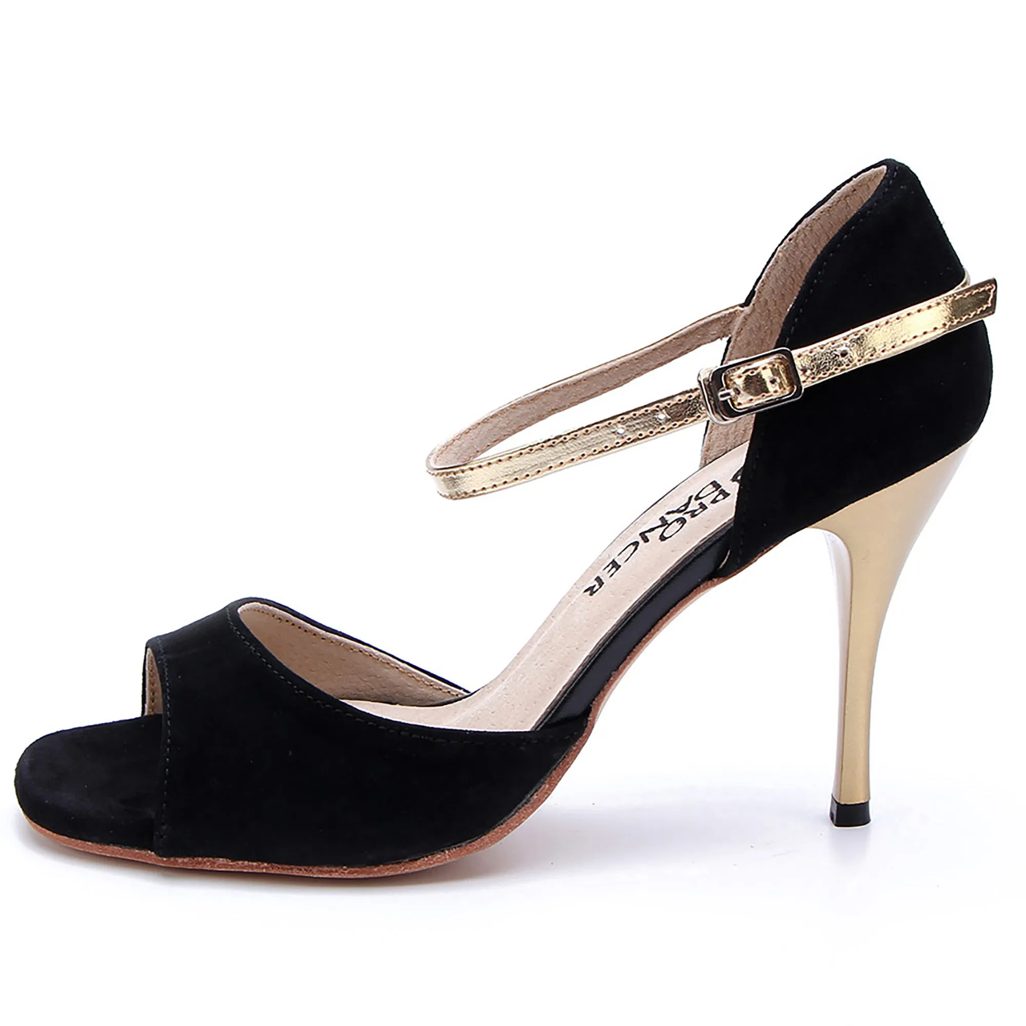 Women's Tango Shoes Argentina Black Suede Tango Heels PD-9001B